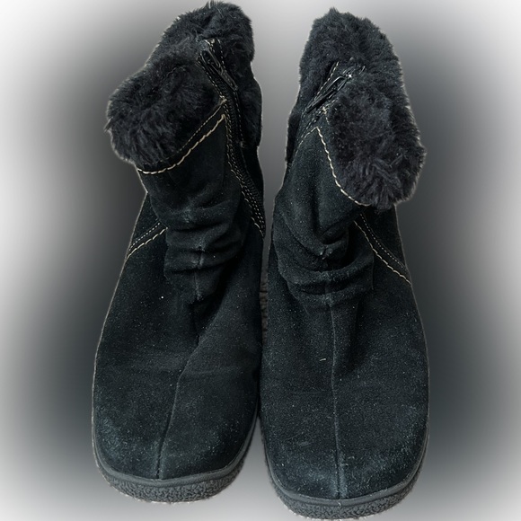 💥BareTraps Black LEANNA Leather Upper Faux Fur Lined 8M Winter Ankle Boots 8 - Picture 1 of 10